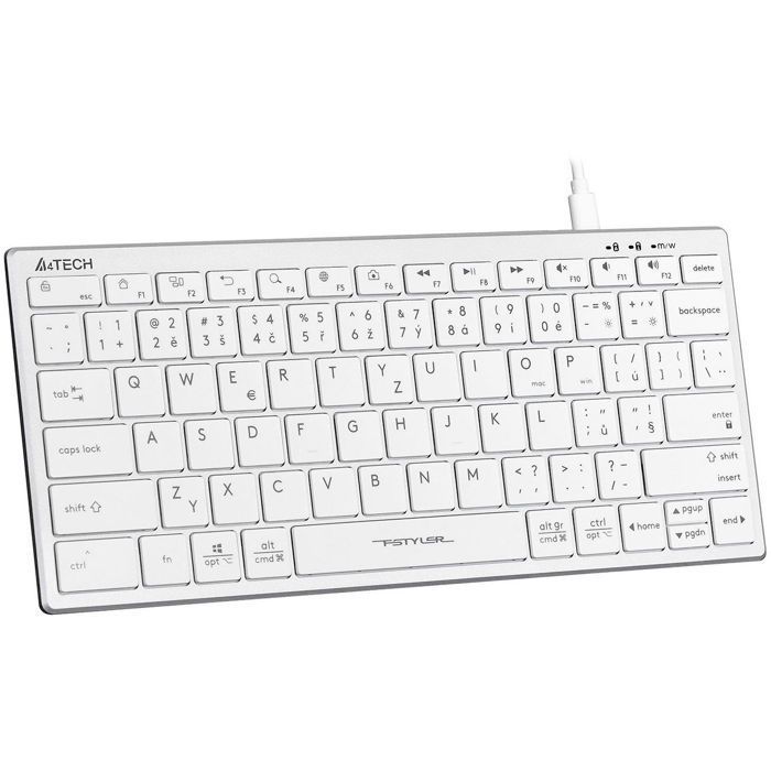 Teclado - A4TECH - FX51 - Com fio - Tcheco - Silencioso - Ergonômico
