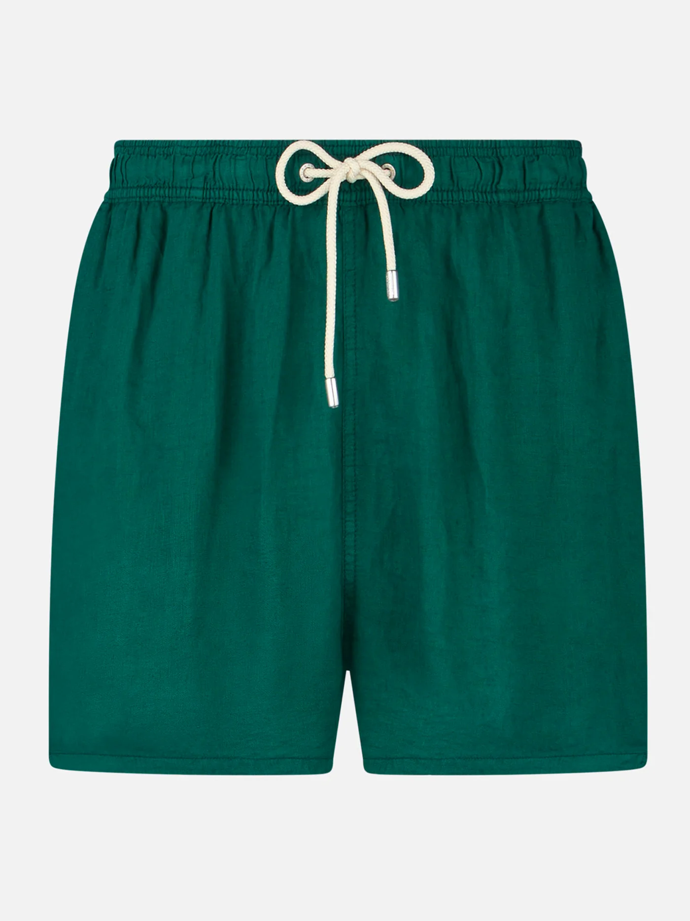 Effen groene linnen midi-badpak