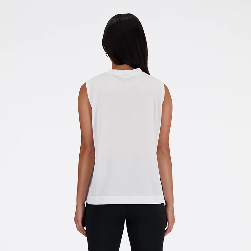Damen-Top mit Heathertech-Muster und dezentem Print – WEISS