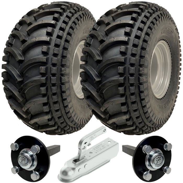 Kit de Reboque para Quadriciclo - Rodas + Cubo/Eixo + Engate, 310kg P308 Utilitário