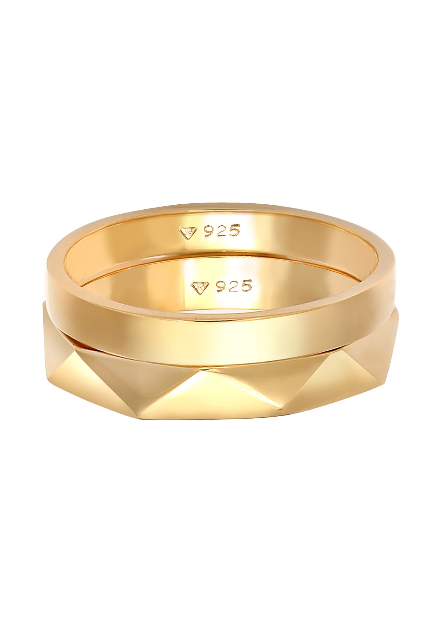 Elli pour dames Hexagone de base martelé en 925/1000 argent massif