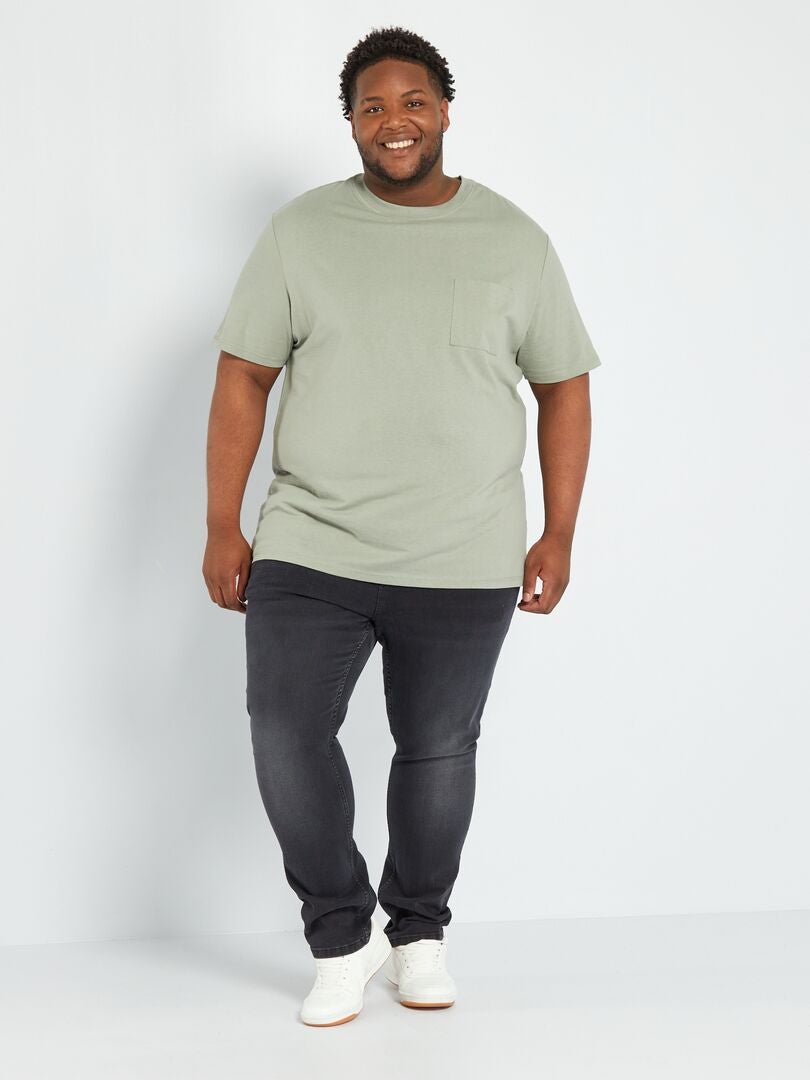 Camiseta de punto con bolsillo - gris