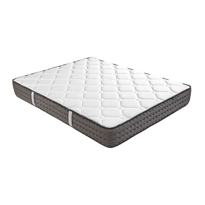Set materasso CASTO 160x200 cm, schiuma ad alta densità, rigido, lato estivo/invernale, spessore 20 cm + base a doghe grigie, spessore 20 cm