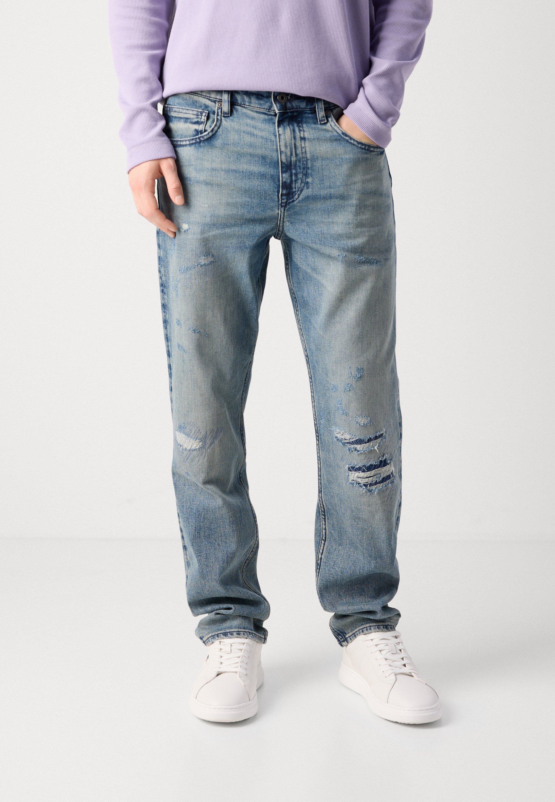 BOSS TROY - Jean droit - turquoise