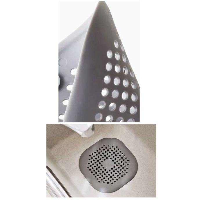 Colador de desagüe INF para suelo y fregadero, color gris.