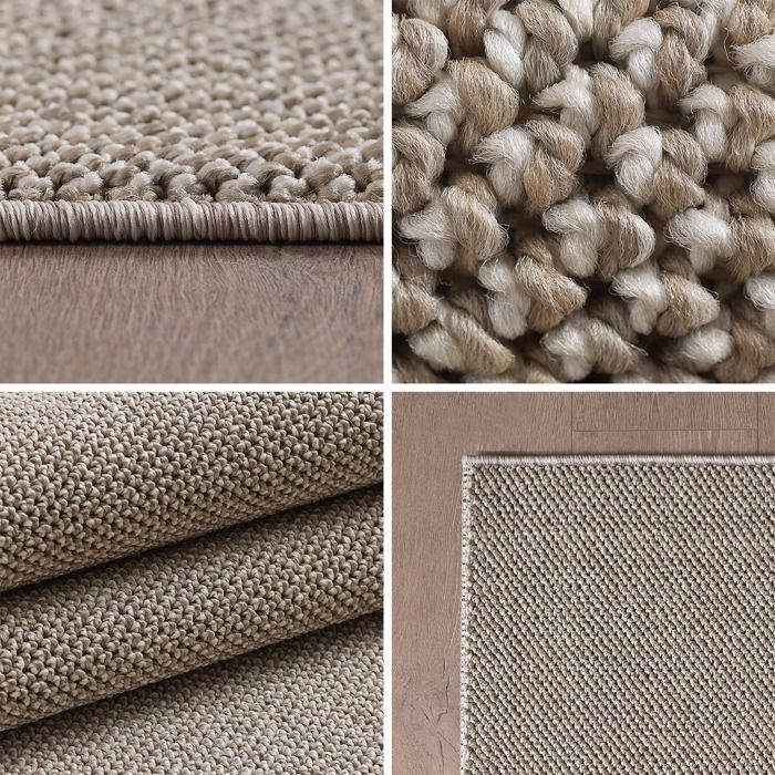Carpetsale24 Tapis de Salon en Brun 160x230 cm tapis à boucles mélangées uni moderne tapis décoratif facile d'entretien doux