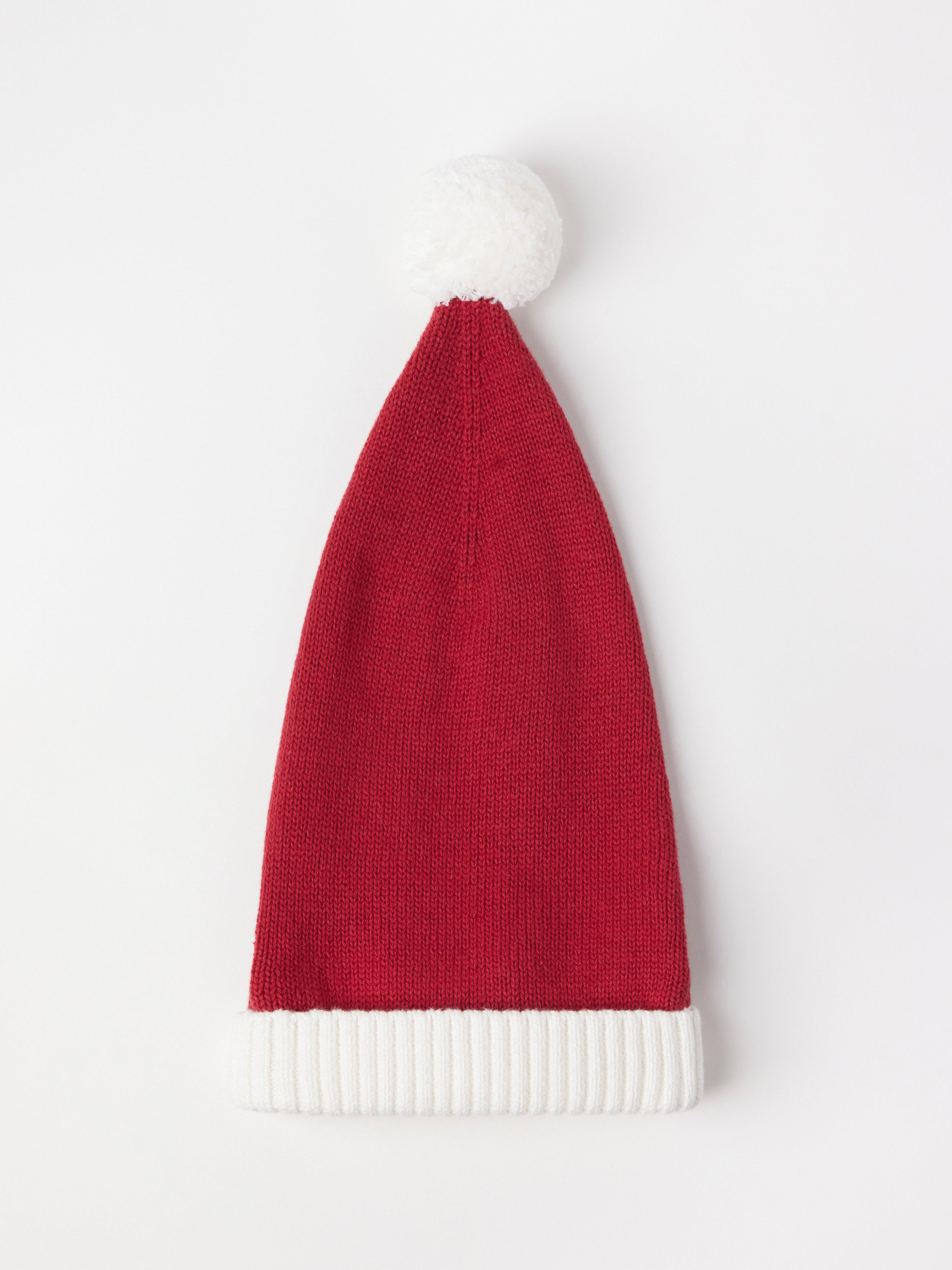 Pletená tmavě červená čepice Santa Clause