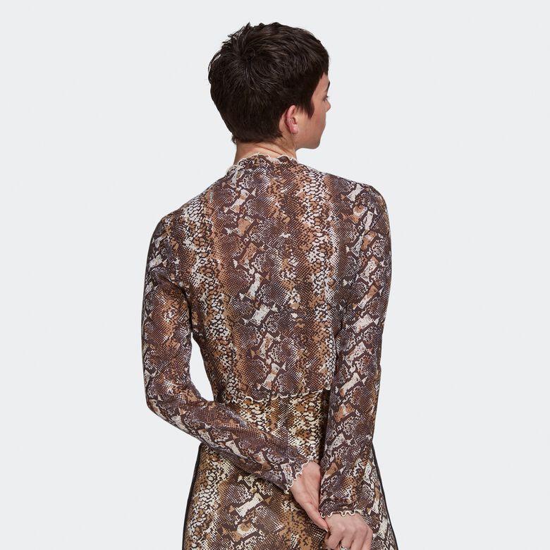 Lange mouwen van mesh met slangenprint, zomerse rave