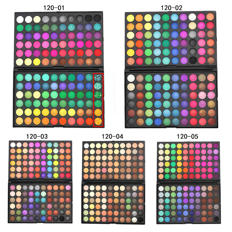 Palette de fards à paupières pailletés et scintillants, 120 couleurs, waterproof, cosmétique professionnelle, effet mat, crème.