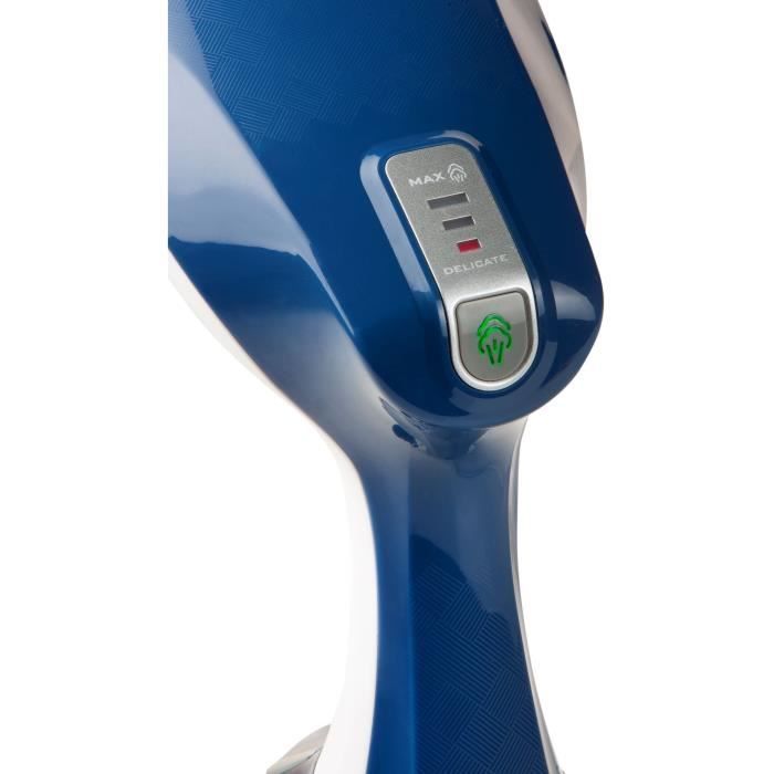 Vaporizador de ropa DOMO DO7057S con 3 ajustes: vapor continuo de 40 g/min, función de inicio rápido de 25 segundos y depósito de agua de 220 ml.