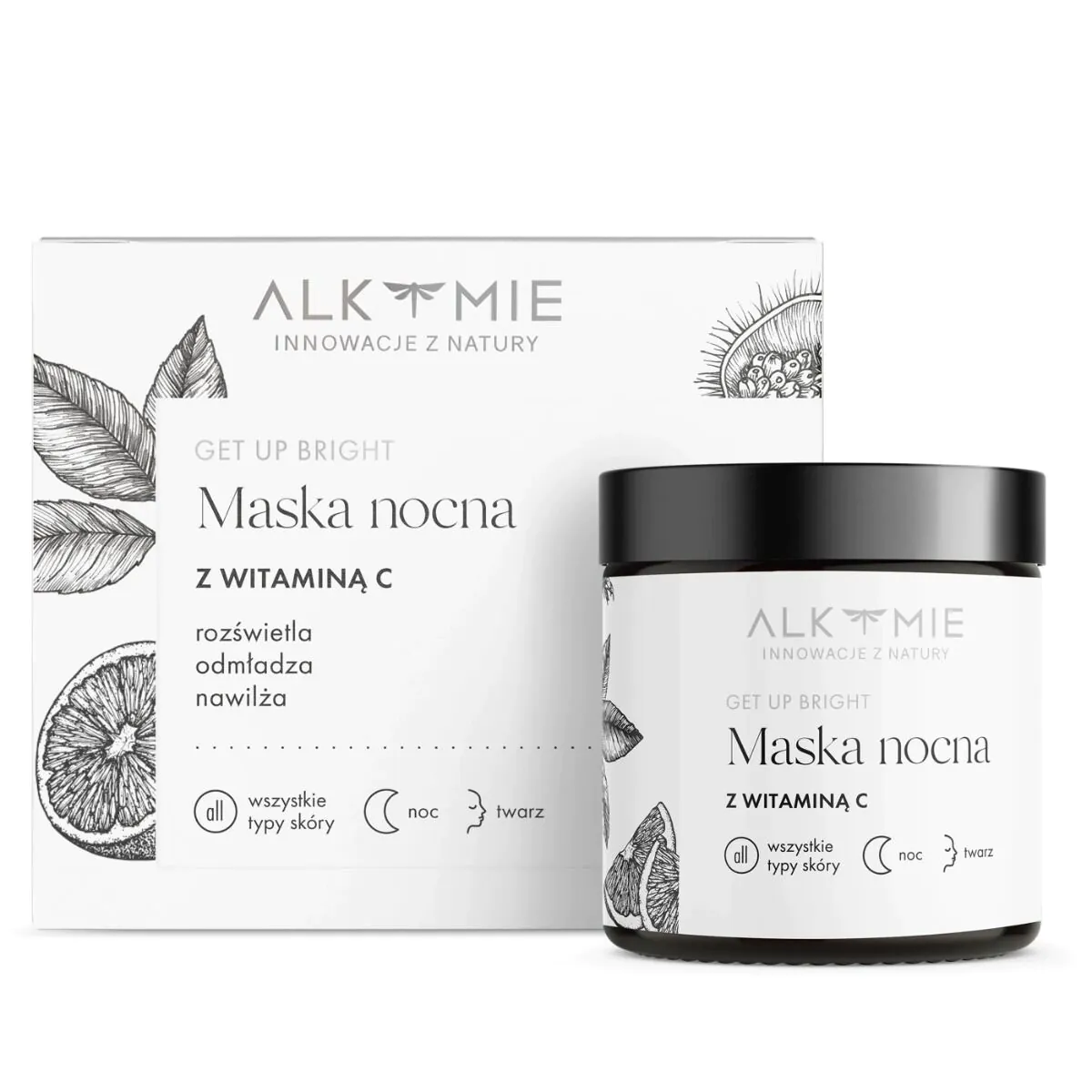 Alkmie Get Up Bright - Maska nocna z witaminą C 60ml