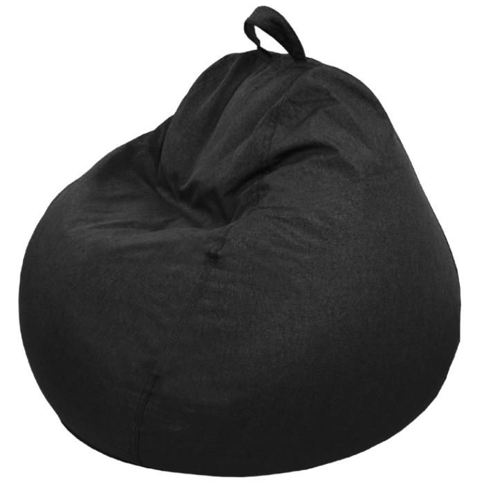 Pouf poire déhoussable noir  80 x 70 cm - Fauteuil, Canapé, Coussin de Sol, Pouf d'intérieur - Rempli de Mousse - Bananair