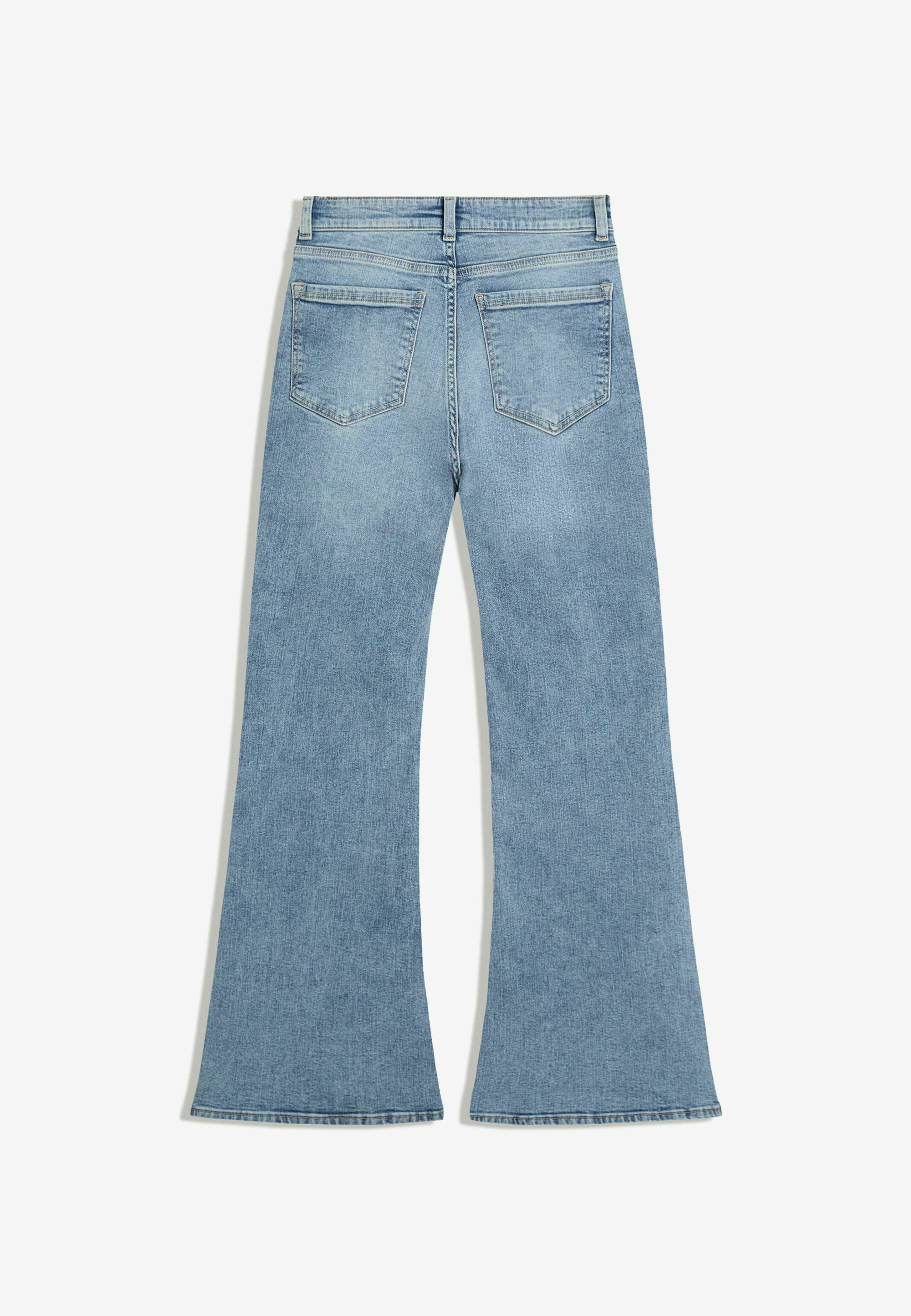 Bershka SPLIT-HEM - Jeans a zampa - denim azzurro