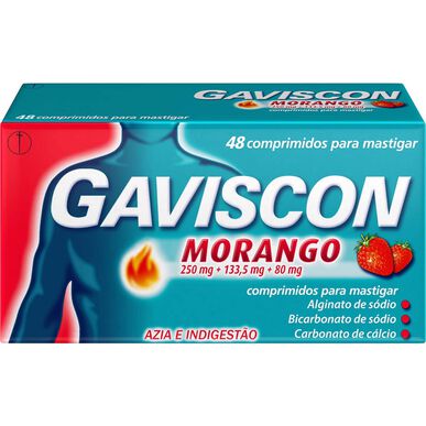Gaviscon  Gaviscon Comprimidos Azia Indigestão Morango      48 comprimidos 48 comprimidos