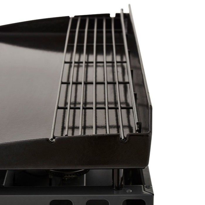 Silvia IIG Gun Metal 4-burner gas griddle – BRASERO BY FAVEX – 10 kW – Enamelled steel plate – Surface 84 x 34 cm – Serves up to 12 people