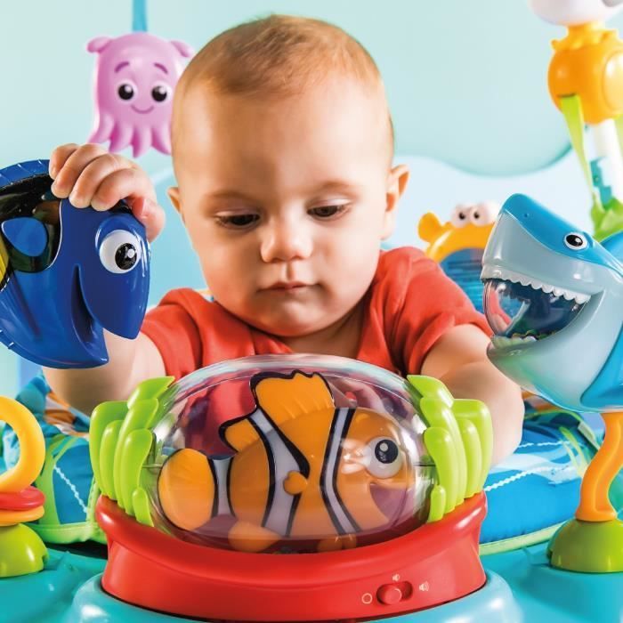 DISNEY BABY -NEMO- Centro attività multi-giocattolo per neonati, regalo per neonati, girevole a 360°, 13 giochi interattivi Disney