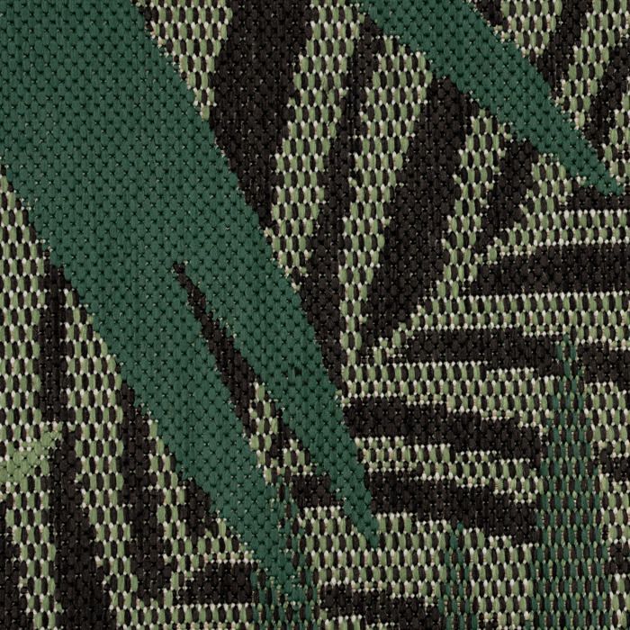 Alfombra de exterior Paco Home para patio, sala de estar, cocina, estampado floral bohemio con palmeras, verde y negro, 240x340 cm
