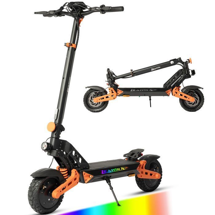 Monopattino elettrico pieghevole LEAWIN D2 PRO – Doppio motore da 800 W • Autonomia di 55 km • Schermo LCD • Bluetooth