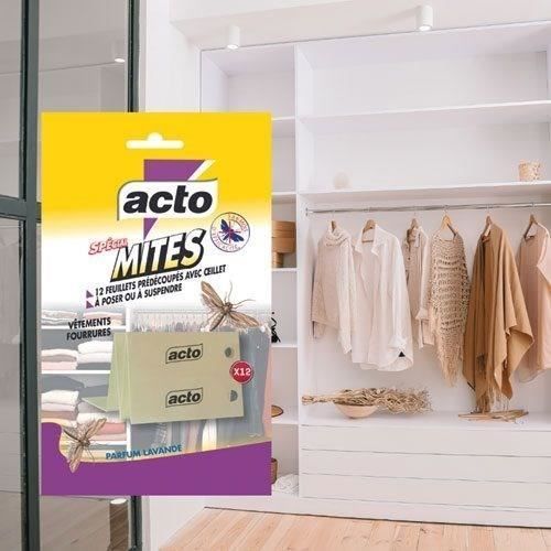 Feuillets anti-mites - ACTO - Vêtements - Fourrure - 12 unités