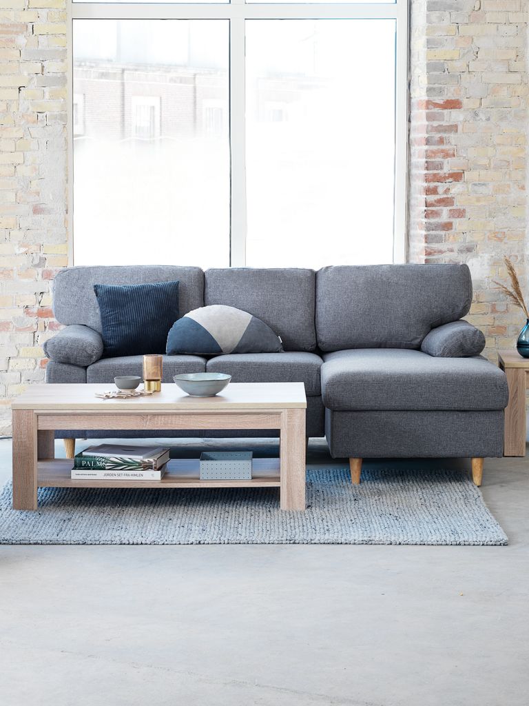 GEDVED Sedežna garnitura z ležalnikom GEDVED siva