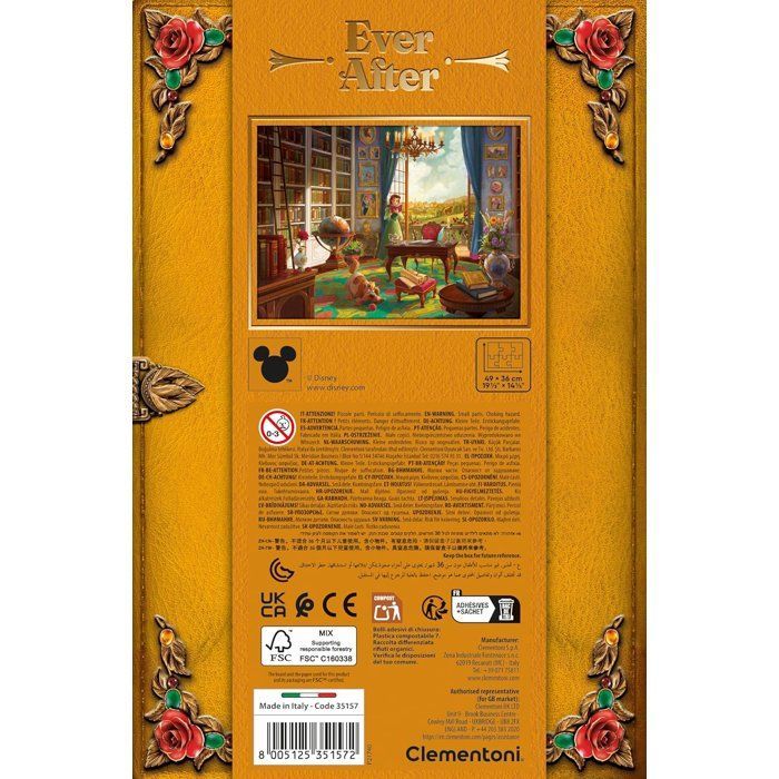 CLEMENTONI - Para Sempre - Quebra-cabeça de 500 peças - Princesas da Disney - Bela