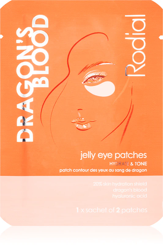 Hydrogelová oční maska Rodial Dragon's Blood Jelly Eye Patches pro hydrataci a zpevnění pleti