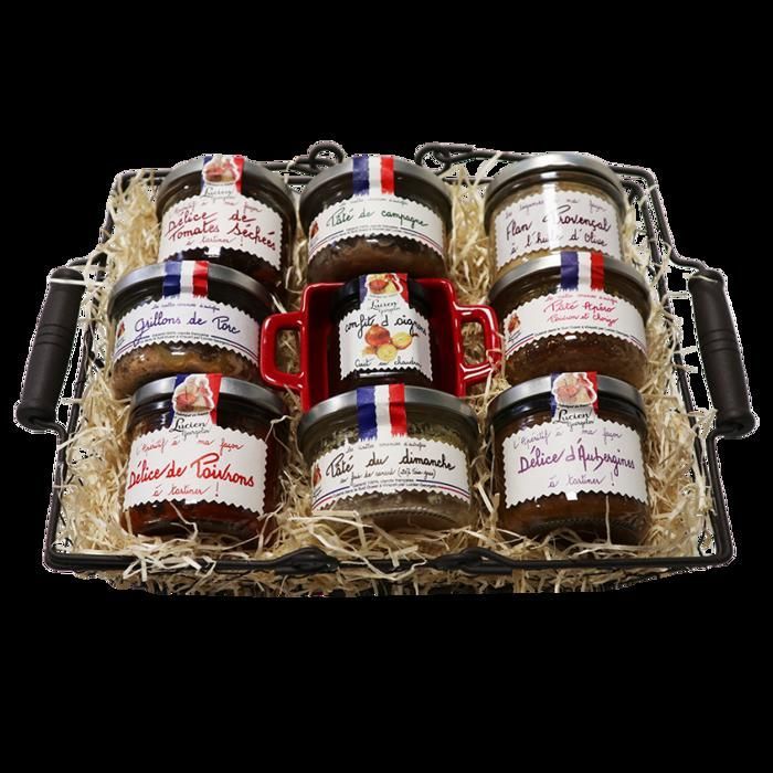Coffret cadeau délices à tartiner 9 pots 727g Lucien Georgelin