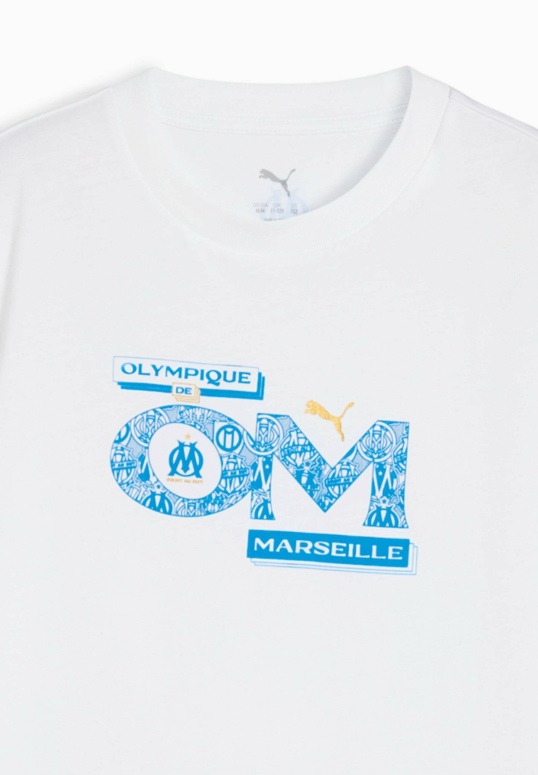 Puma OLYMPIQUE DE MARSEILLE CULTURE - Klubové oblečení - bílo-bleu azur