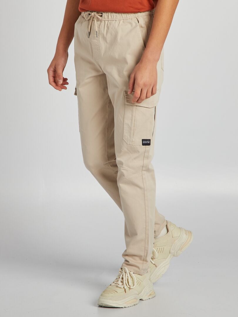 Slim-fit broek met meerdere zakken - GRIJS
