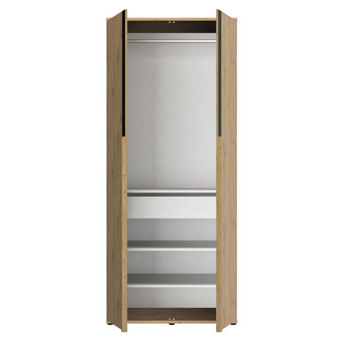Armario con 2 puertas, 100 cm de ancho, más cajón y 2 estantes.