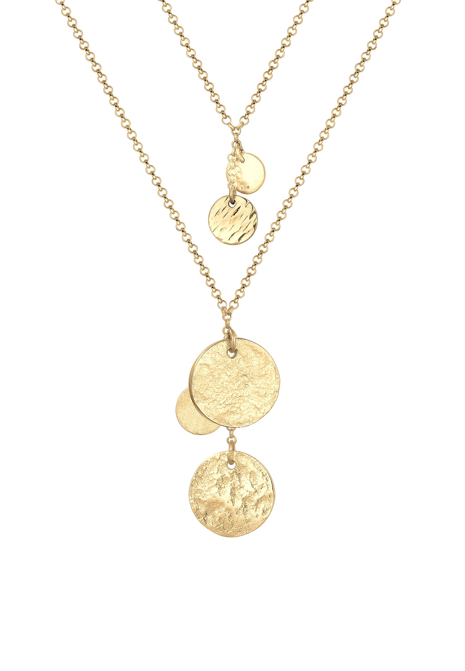 Elli PREMIUM Chaîne de Couche Pendentifs Plaquettaires Collier Femme (925/1000) Argent