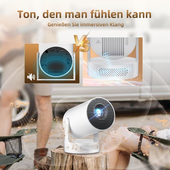 Mini Vidéoprojecteur Compatible 4K 1080P, Projecteur Video Avec Wifi 6 Bt Android 11.0, Correction Automatique Du Trapèze, R[XV58]