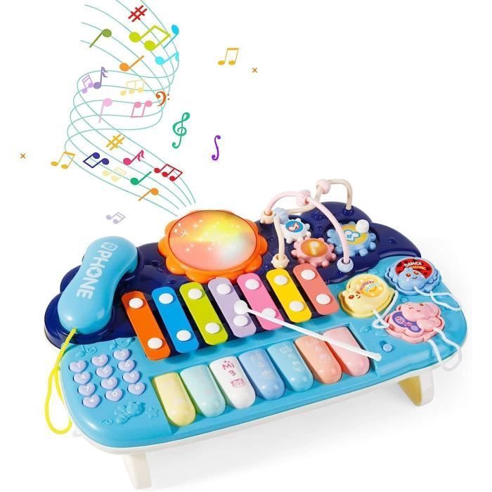 Juguete de instrumento musical - Laberinto de teléfono - Para niños y niñas de 1, 2 y 3 años - Azul