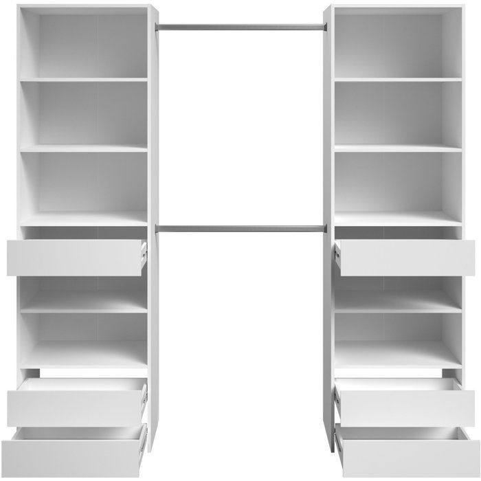 Dressing double - L199,9 x P49,7 x H200 cm - Blanc - Made in France
