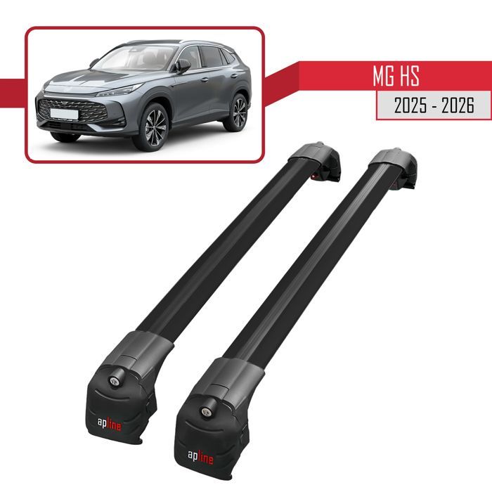 Barras de techo ACE-2 compatibles con MG HS 2025-2026, portaequipajes de aluminio negro, 2 barras.