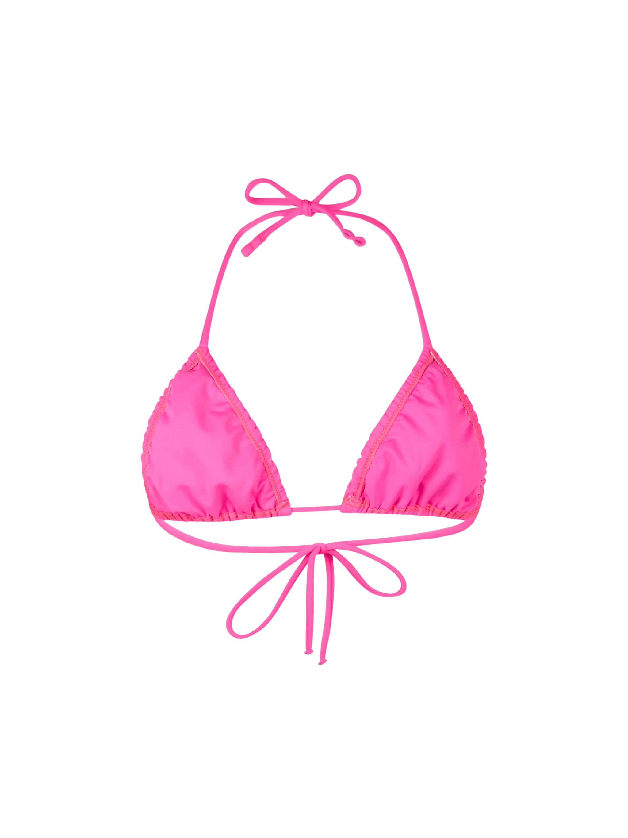 Traje de baño triangular clásico para mujer de Nilly en rosa fluorescente.