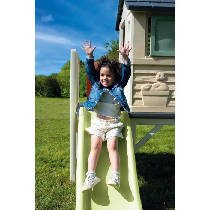 Smoby Life - Casetta su palafitte con scivolo - Nuovo colore - Piattaforma da 70 cm - Resistente ai raggi UV - Prodotta in Francia