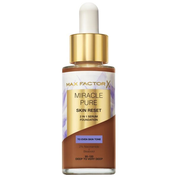 Max Factor Miracle Pure Skin Reset 2-v-1 sérový make-up odtieň 95-100 Deep to Very Deep 30 ml