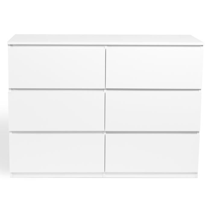 IDMARKET Commode 6 tiroirs TOMI 110 cm bois blanc