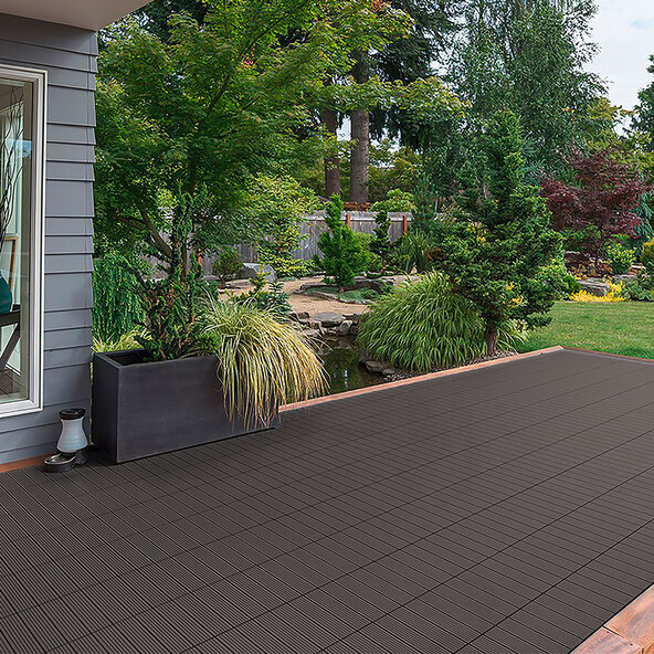 WPC-Holzfliesen BAVARO, 3m2-Package, anthrazite