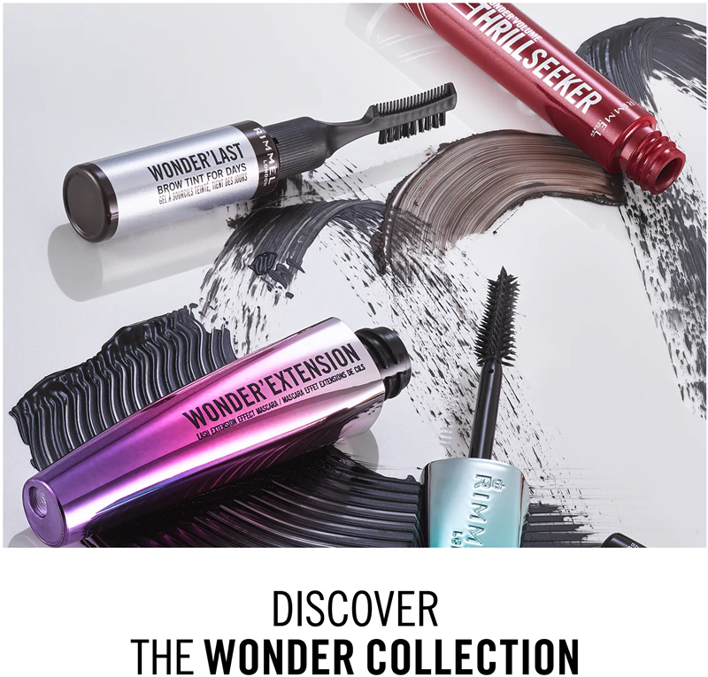 Máscara Rimmel WonderVolume Thrill Seeker que curva e dá volume aos cílios.