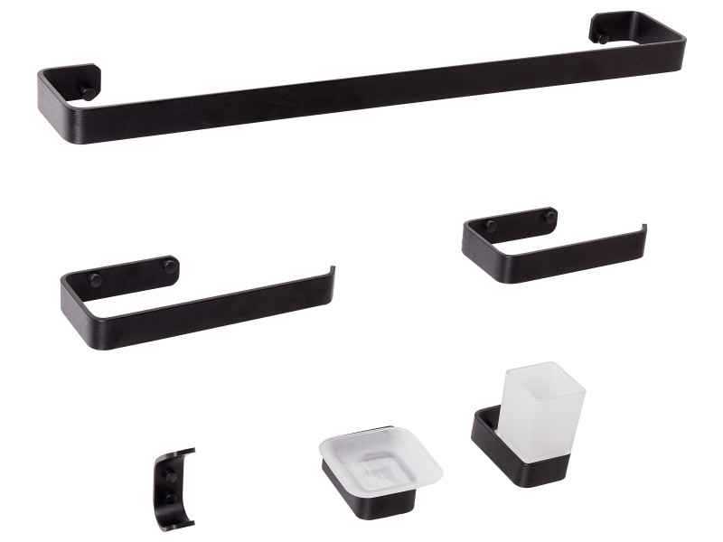 Zestaw uchwytów łazienkowych aluminium czarny