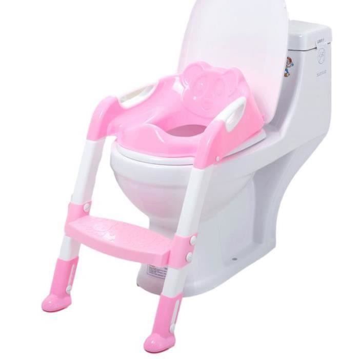 TEMPSA Toilet Seat Reducer for Children and Babies, Foldable Training Stool, Pink