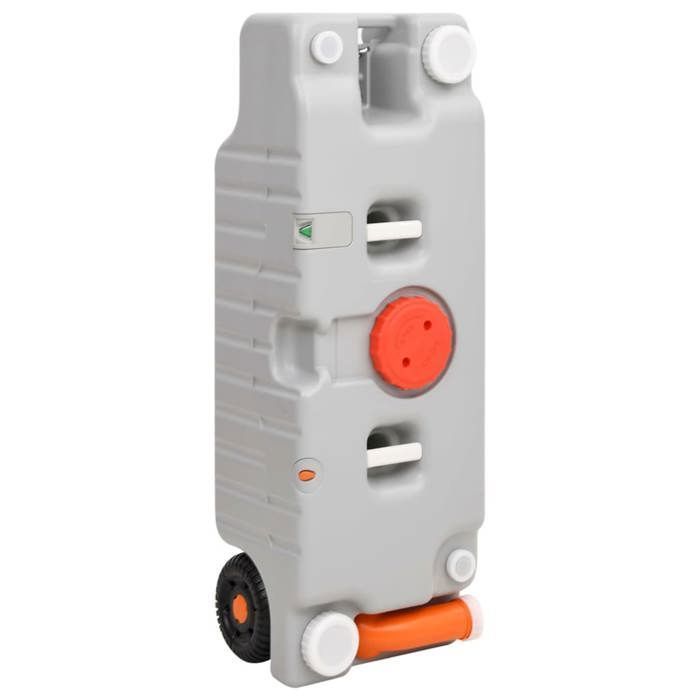 Tanque de agua con ruedas vidaXL de 75 litros para camping, gris 154412