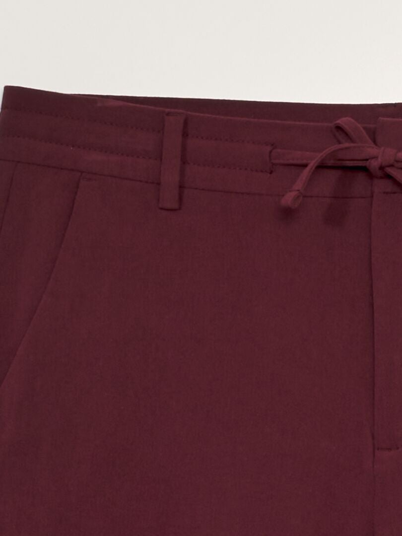 Lichtgewicht chino bermudashorts - donker bordeauxrood