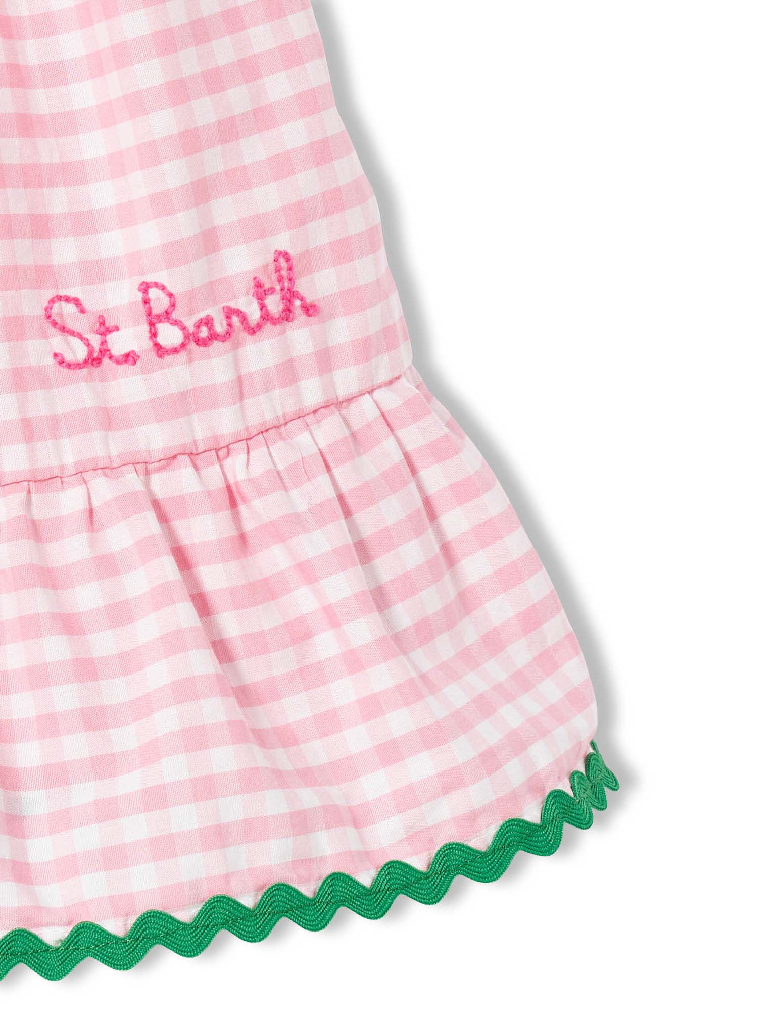 Vestido de niña con estampado de cuadros vichy