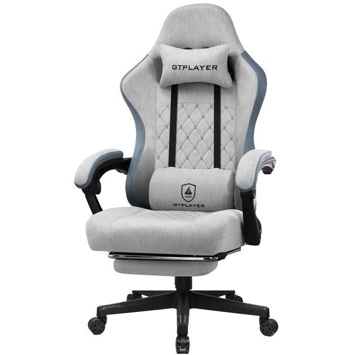 Sedia da ufficio/gaming, sedia ergonomica reclinabile - Altezza regolabile - Grigio