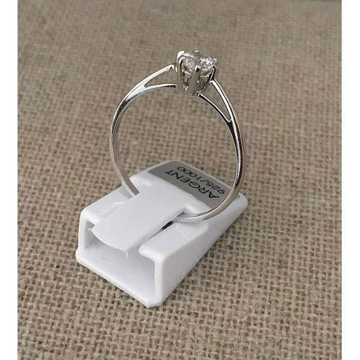 Bague Solitaire Cristal ZIRCONIUM Sertie Argent Massif 925 Millièmes