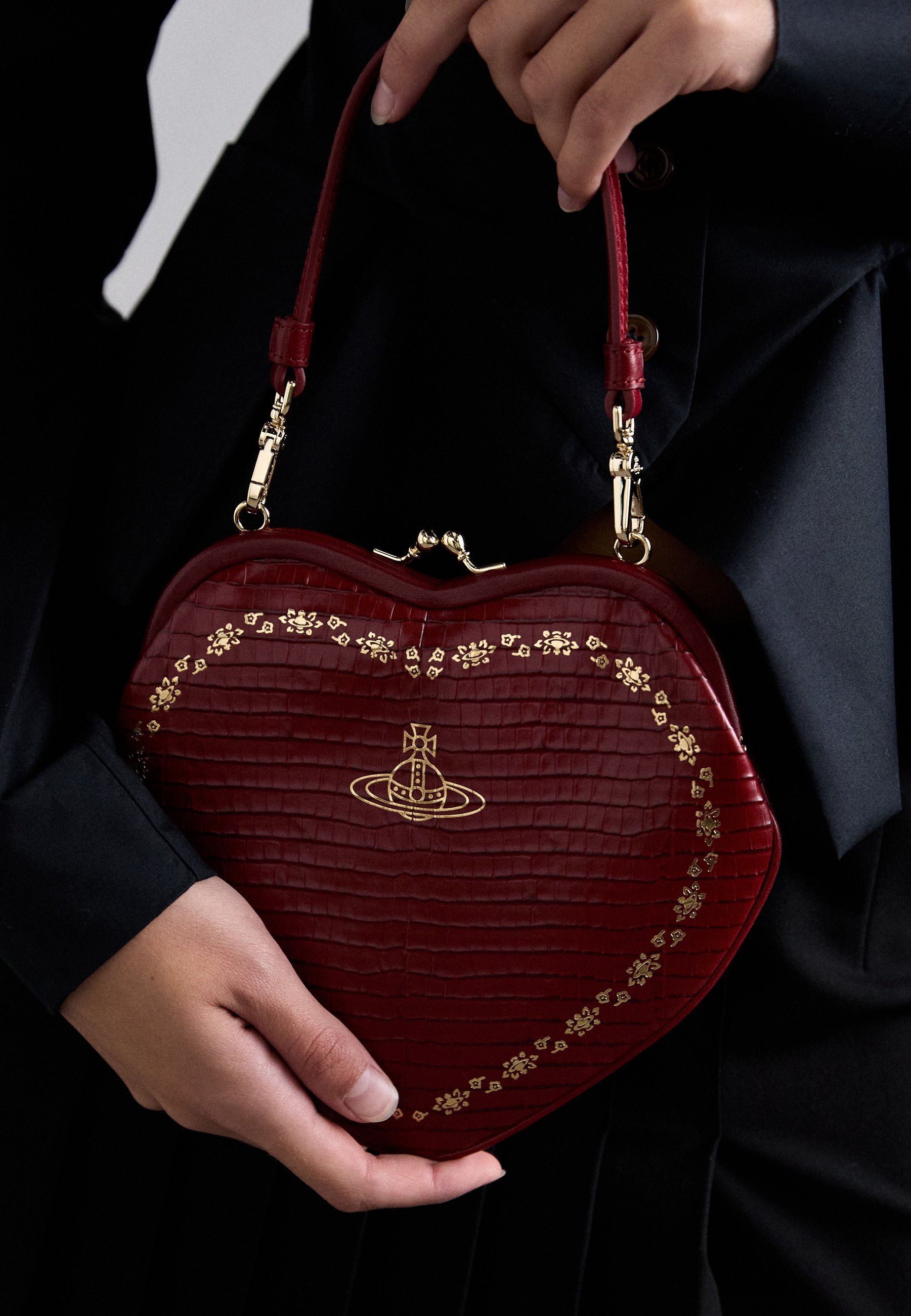 Vivienne Westwood BELLE HEART FRAME TAS - Handtas - rood