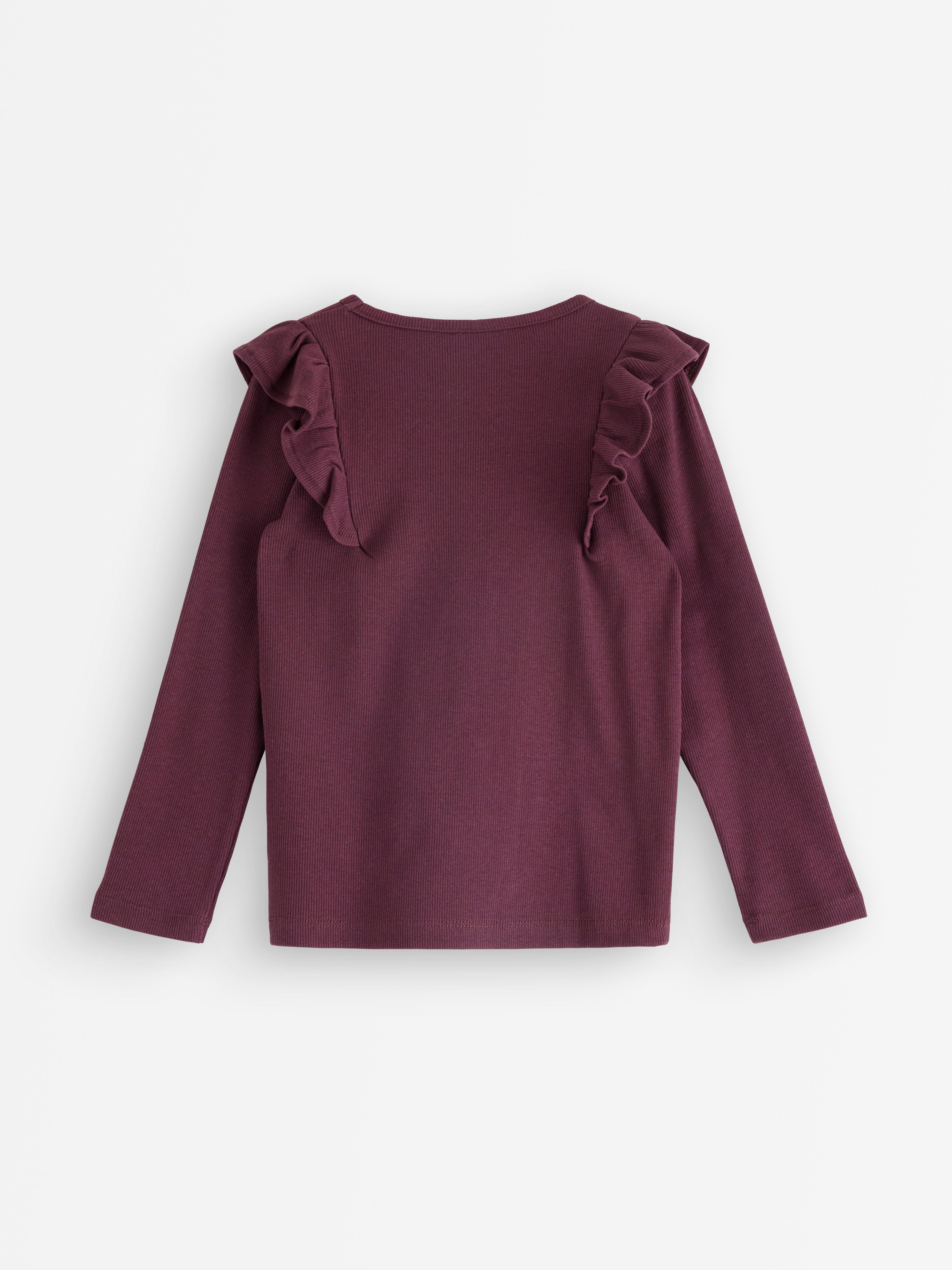 Top de manga larga color lila oscuro empolvado